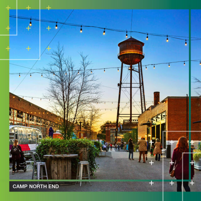 Charlotte’s largest intact historical site, CAMP North End, is redefining what innovative and sustainable development means for the growing city. Rather than forcing a preconceived model for activating the space, we utilized the site’s natural assets such as old shipping containers, industrial materials, and intentional placemaking to create a public realm completely unique to CAMP North End. #LandDesign #CNU31