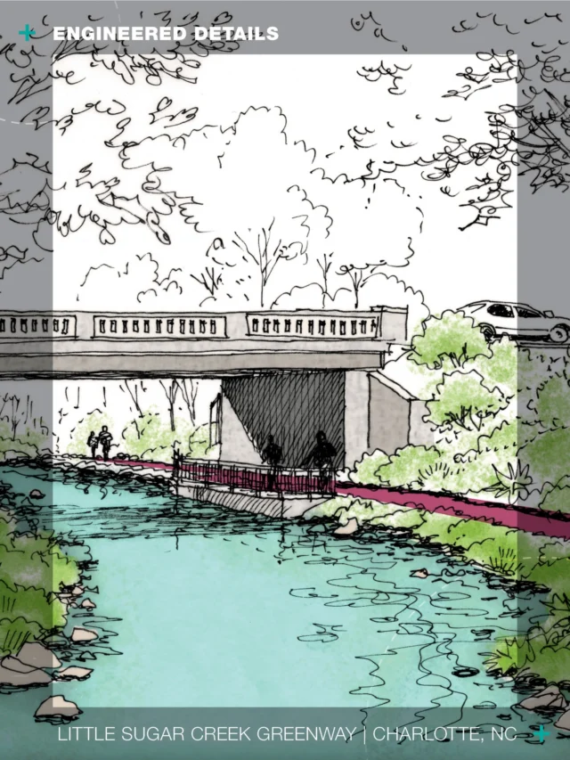 Designing a safer trail crossings require solving for movement. At a key pedestrian crossing of Little Sugar Creek Greenway, LandDesign created a secure, more seamless experience through a grade-separated solution that maintains trail clearance and width, meets NCDOT approval, and avoids impacts to the hydraulic model. 

Explore how Little Sugar Creek Greenway balances safety, connectivity, and access at the link in bio.